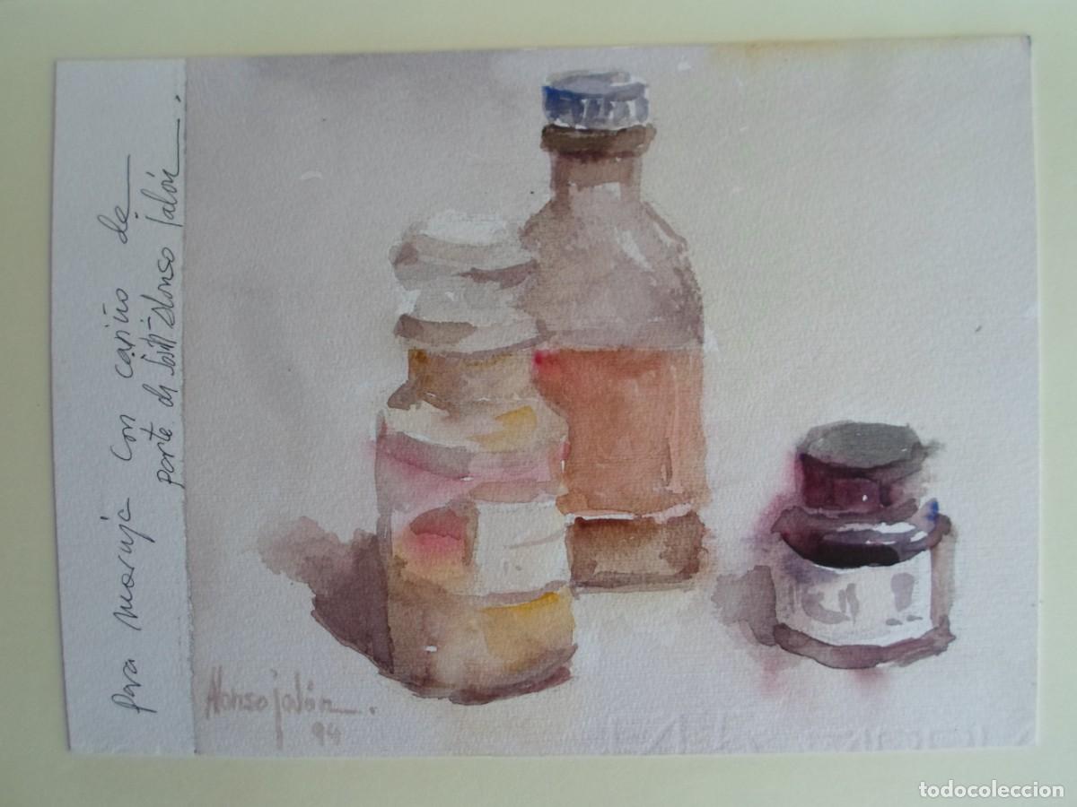 Arte: Jos&eacute; Mar&iacute;a Alonso Jal&oacute;n (Madrid 1951 Ceuta) dibujo 16x22 firmado mano y dedicado. En buen estado. M