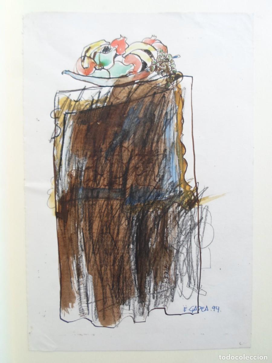 Arte: Elvira Gadea (Madrid 1965) dibujo 24x16 firmado mano y dedicado. En buen estado