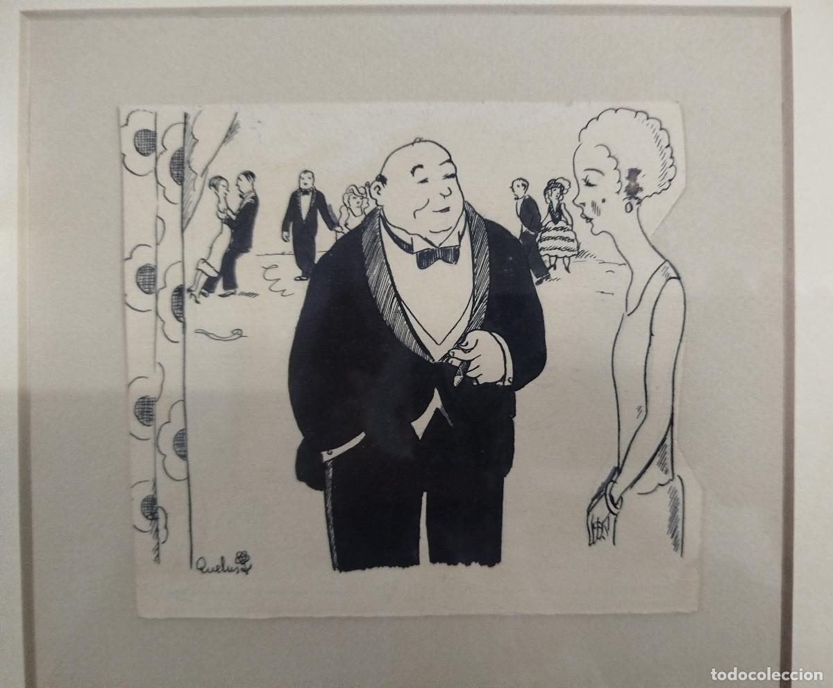 Arte: Miquel Cardona i Mart&iacute; (Quelus, 1903-1964), Vinyeta c&ograve;mica original (amb el text al darrere)