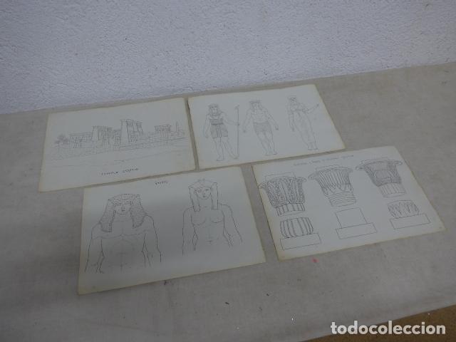 Arte: Lote de 4 dibujos originales para algun libro academico o escolar? Egipto, egipcio