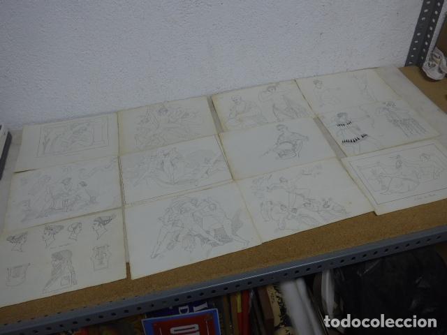 Arte: Lote de 12 dibujos originales para algun libro academico o escolar? grecia clasica