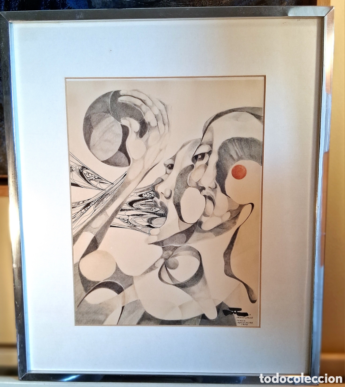 Arte: PINTOR VALENCIANO 2a MITAD DEL XX &rdquo;Sin titulo &rdquo; PLUMILLA Y L&Aacute;PIZ FIRMADO (ILEG&Iacute;BLE) 37 x 28 (1979)