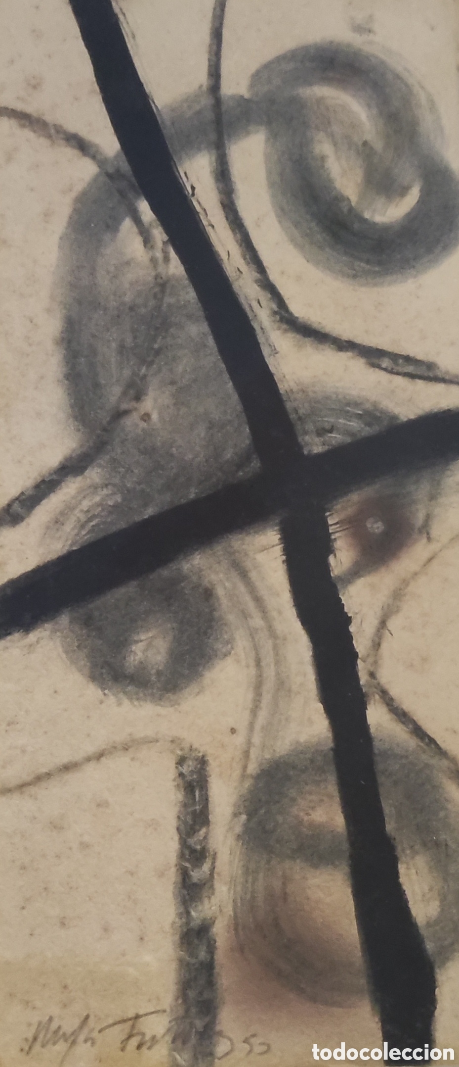 Arte: Rafa Forteza. T&eacute;cnica Mixta. Papel. Original. Abstracci&oacute;n. Firmado. Fechado. Mallorca.
