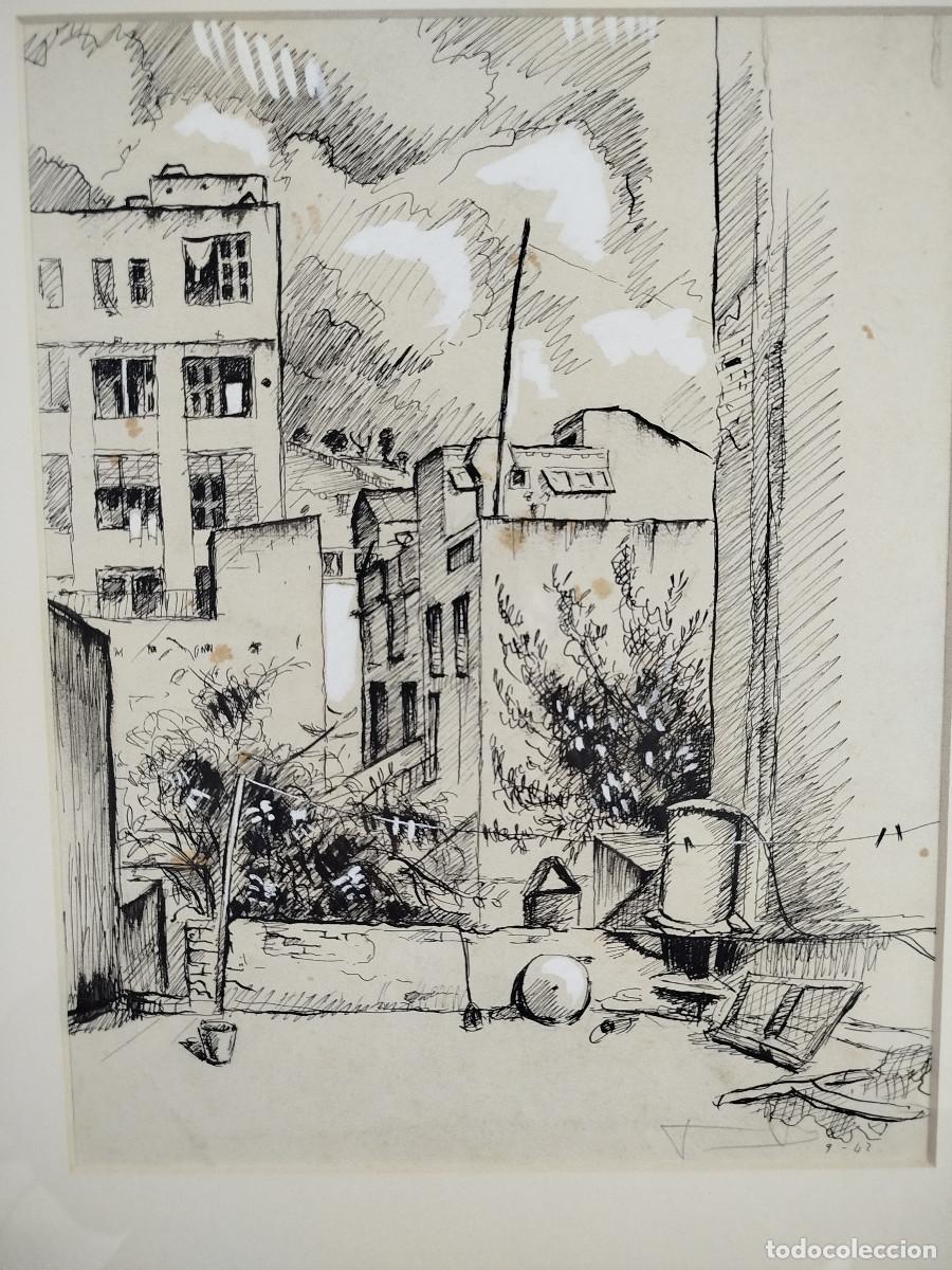 Arte: Dibuix Original de Jaume Pla Pallej&agrave; - Paisatge Urb&agrave; - Signat i Datat 1942