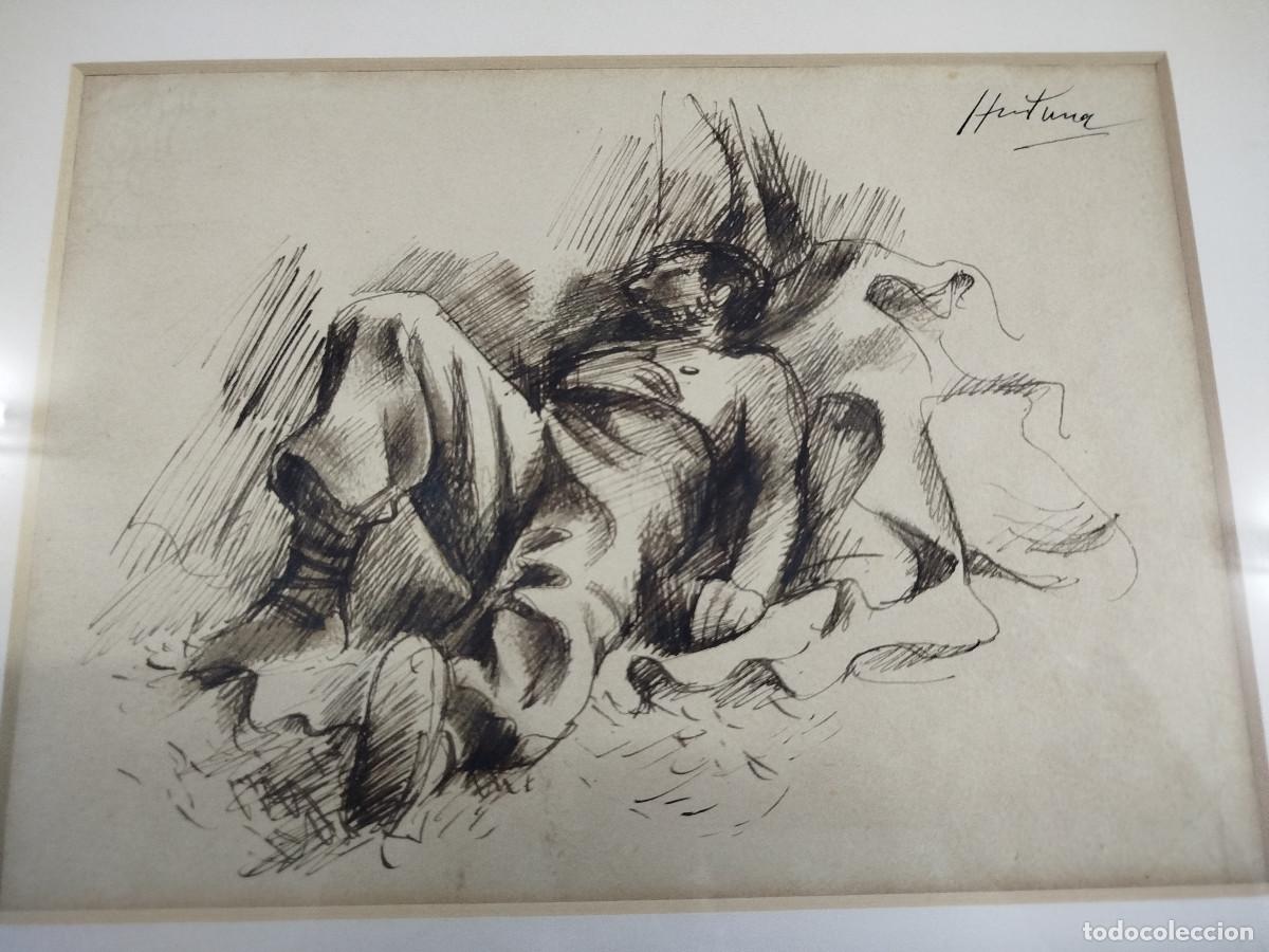 Arte: Josep Hurtuna (1913-1978). Dibuix original signat