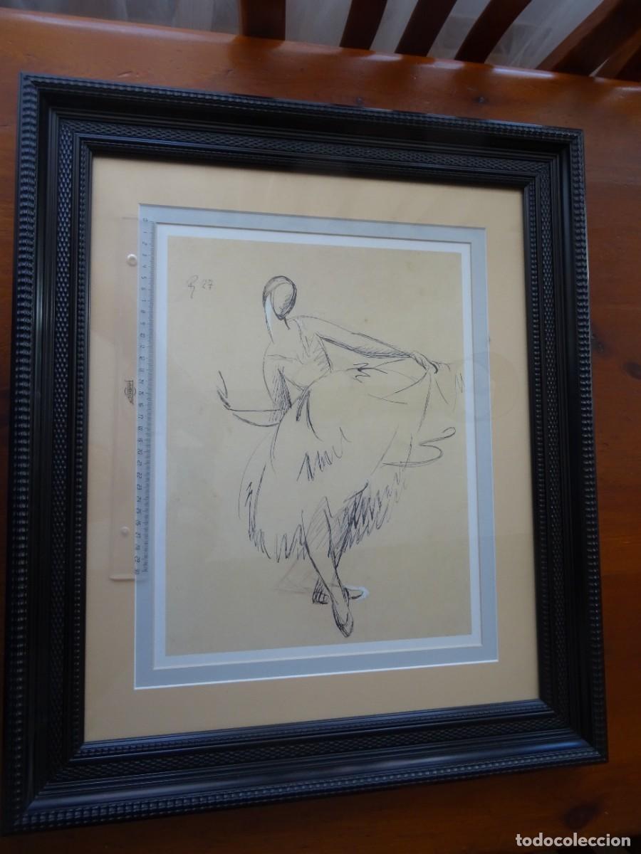 Arte: Dibujo de bailarina enmarcado