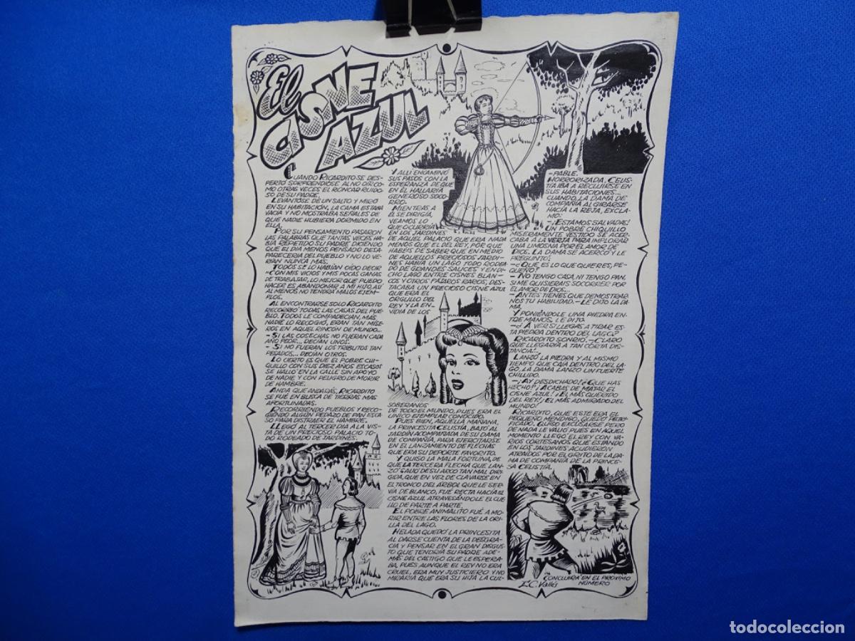 Arte: C&Oacute;MICS CON DIBUJOS ORIGINALES FIRMADO E. C. VALLES. EL CISNE AZUL.