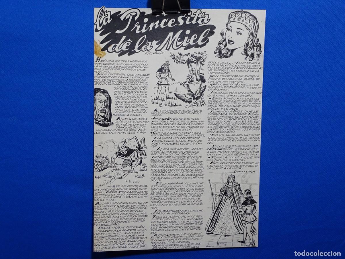Arte: C&Oacute;MICS CON DIBUJOS ORIGINALES FIRMADO E. C. VALLES. LA PRINCESA DE LA MIEL.