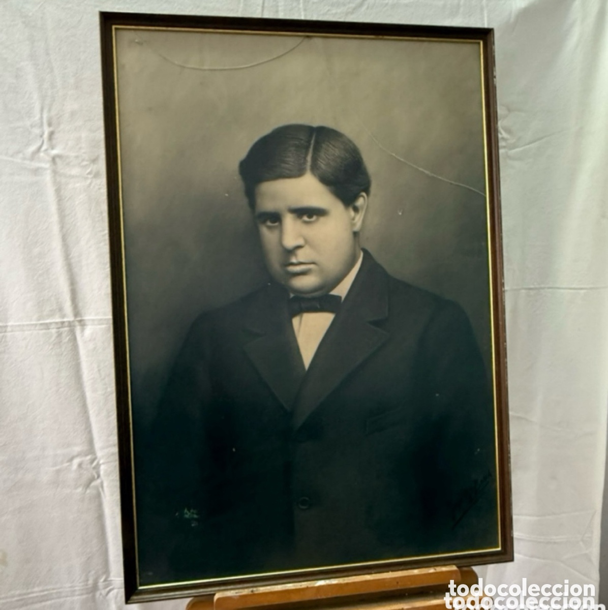 Arte: Josep Maria Bosch i L&oacute;pez (1871-1951 retrato masculino al carboncillo firmado. Escuela catalana.SXIX