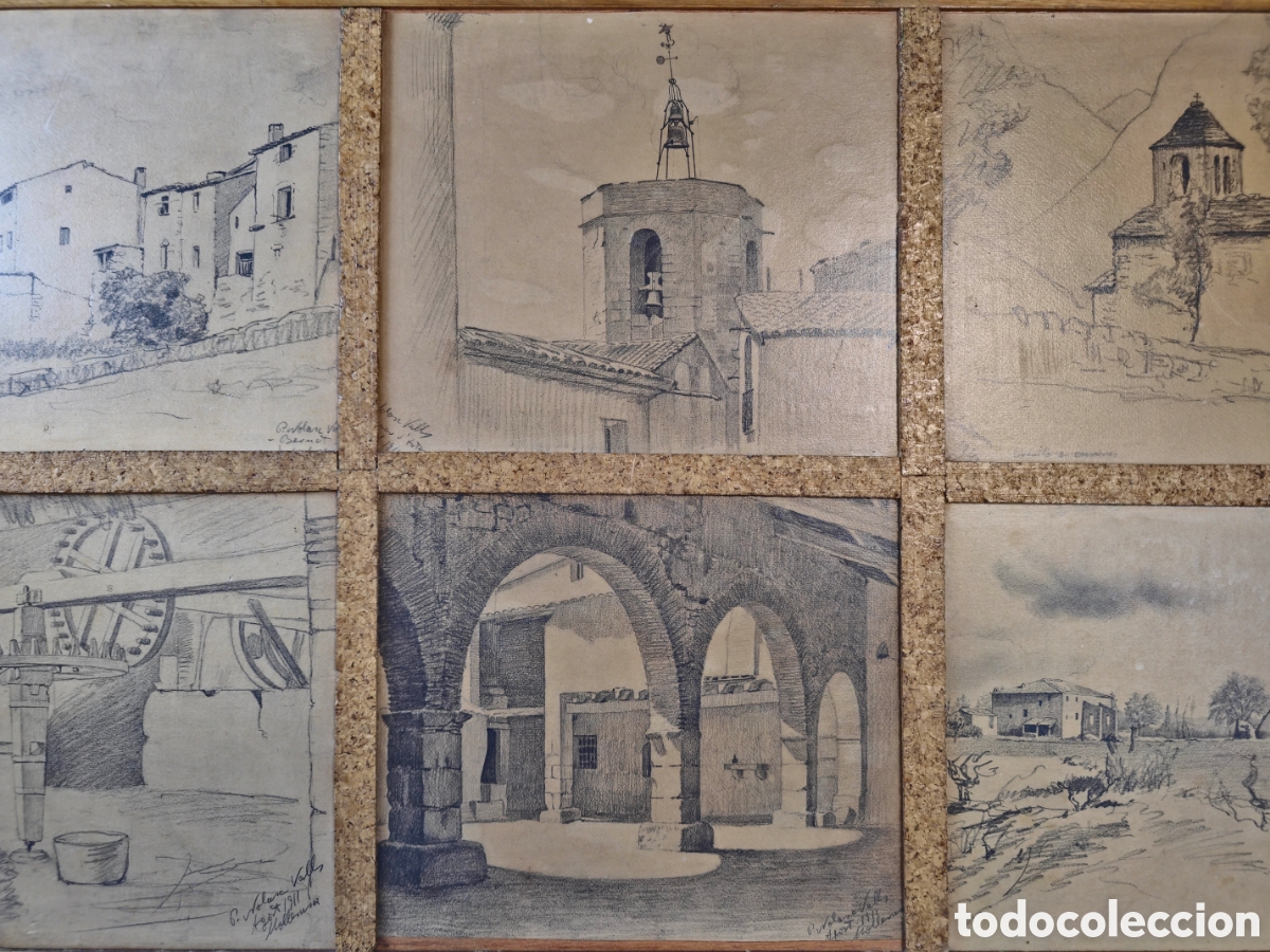Arte: Mesa de Pintor con dibujos de Nolasc Valls