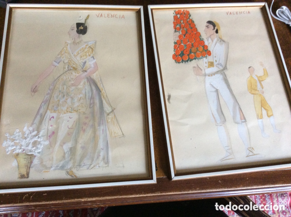 Arte: Pareja de dibujos de valencianos