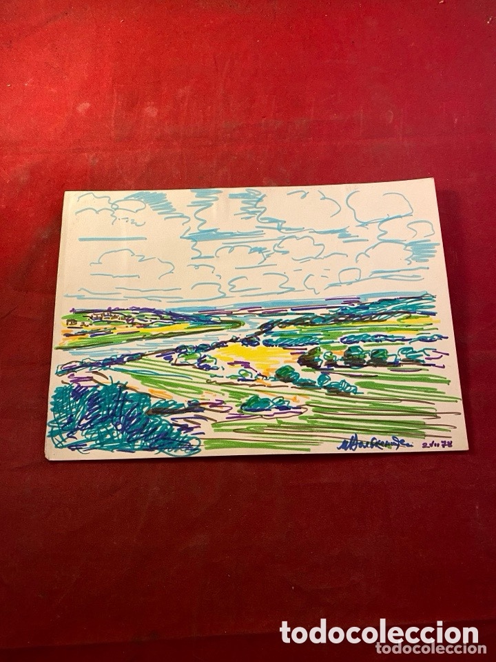 Art: Paisaje campestre, 1978. Rotulador sobre cartulina firmado