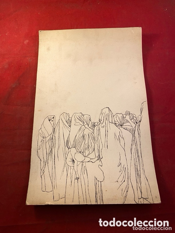 Arte: Antigua cubierta art&iacute;stica con ilustraci&oacute;n orientalista de mujeres veladas (principios del siglo XX)
