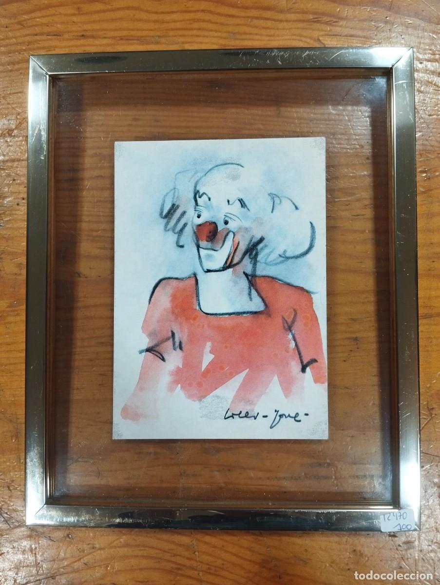 Arte: DIBUJO SOLER - JOVE SOBRE PAPEL. PAYASO. PROBABLEMENTE CHARLIE RIVEL. 21/5/1989. DEDICADO Y ORIGINAL