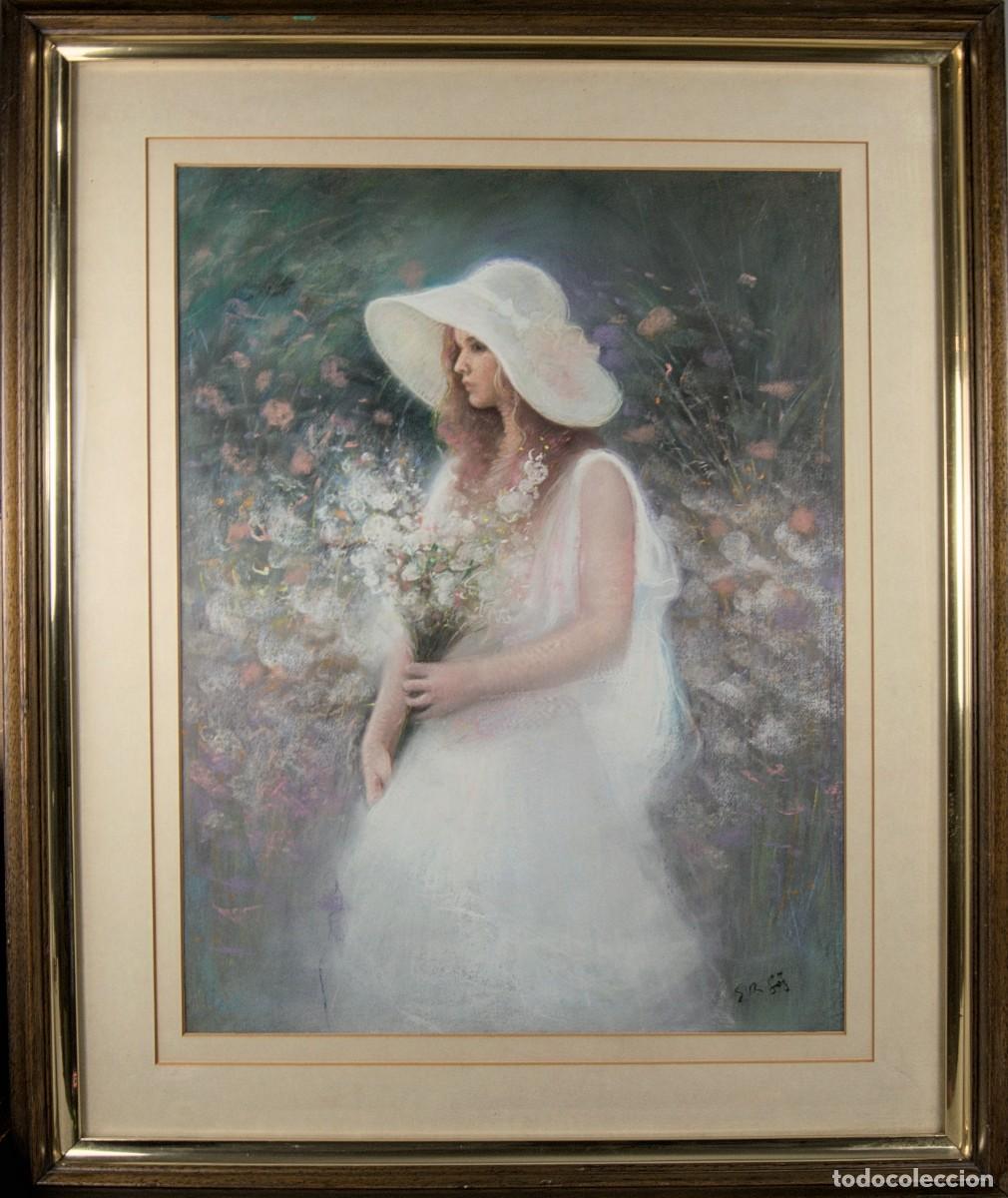 Arte: Autor a descubrir. Retrato Femenino de Estilo Impresionista. Pastel sobre papel, XXL.