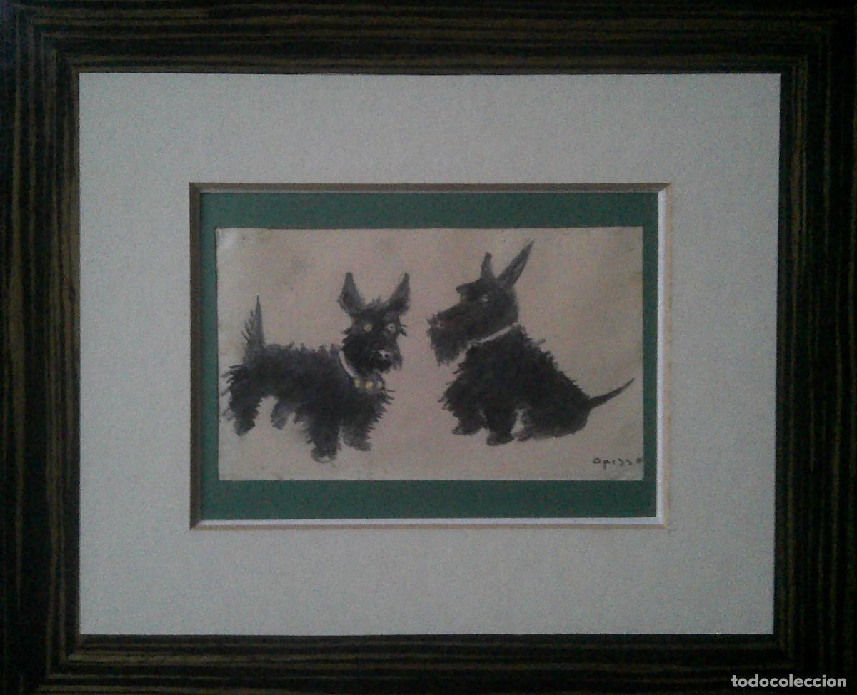 Arte: RICARD OPISSO I SALA - PAREJA DE PERRITOS-