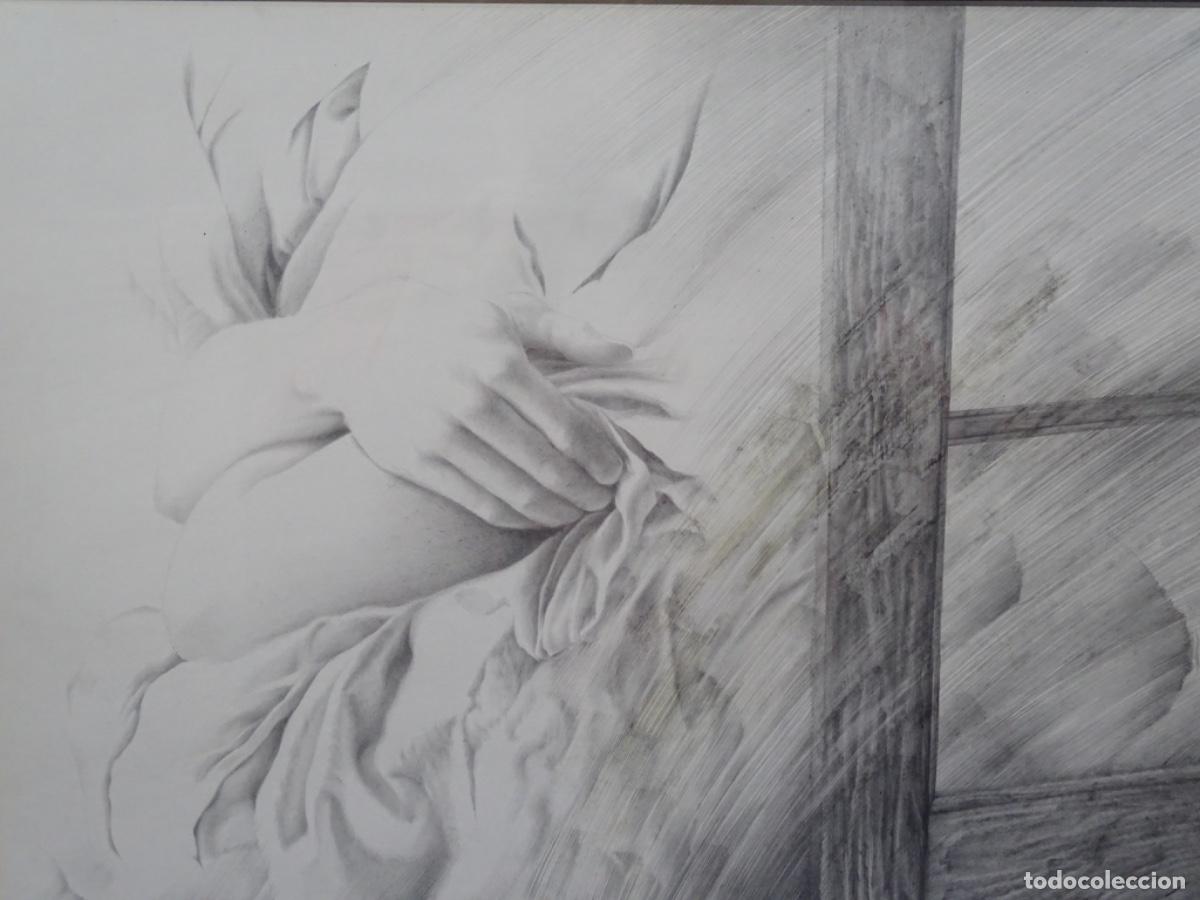 Kunst: DIBUJO L&Aacute;PIZ CARLES VERG&Eacute;S. TORSO CON BRAZOS CRUZADOS. BUENA FACTURA.