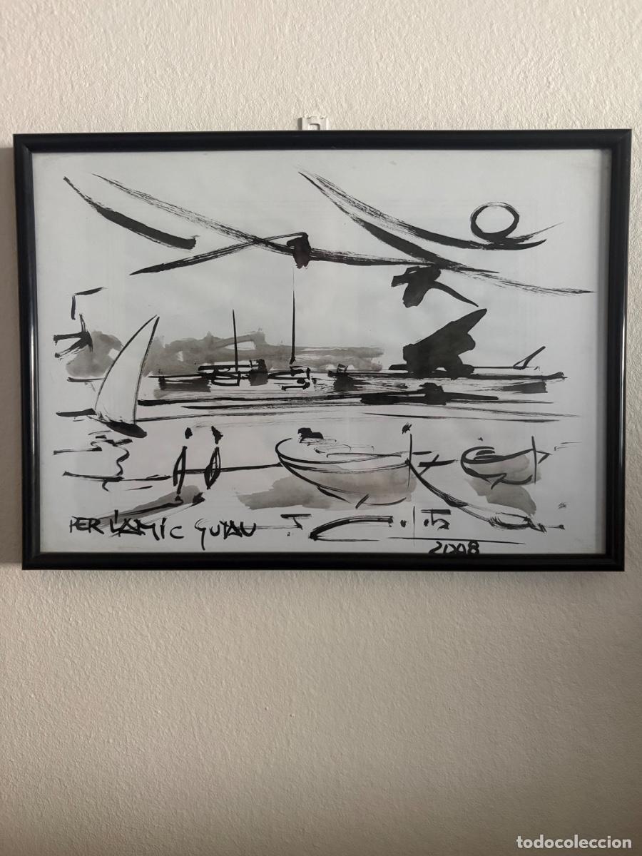 Arte: Tinta Original Josep Malats i Marb&agrave; 2008 - Marina Empord&agrave; - Llan&ccedil;&agrave; - Dedicada