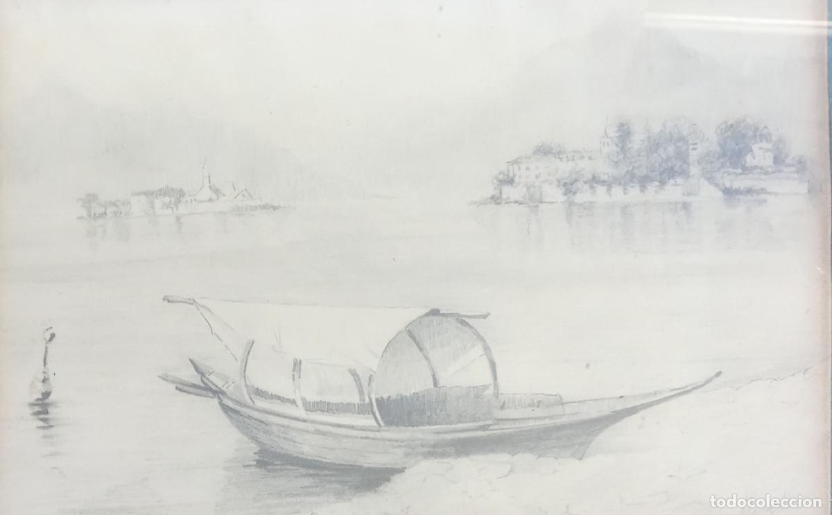 Arte: MORELL - BARCAZA EN EL LAGO- - Foto 3