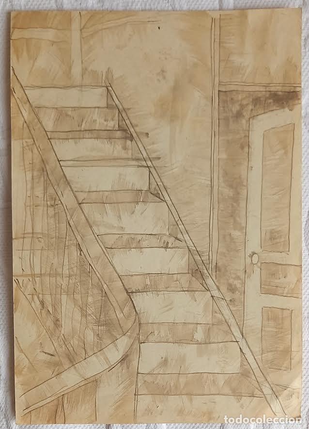 Arte: Nicol&aacute;s de Lekuona (1913 -1937) Escalera casa natal del pintor en Ordizia. T&eacute;cnica tintas barridas