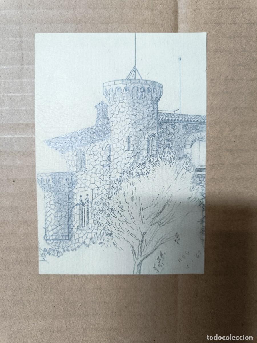 Arte: ANTIGUO DIBUJO A LAPIZ, FIRMADO Y FECHADO 1944, CASA, PALACIO, CASTILLO -P22