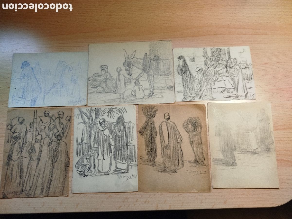 Art: Jose &Aacute;lvarez y Fern&aacute;ndez. Lote de 15 dibujos.