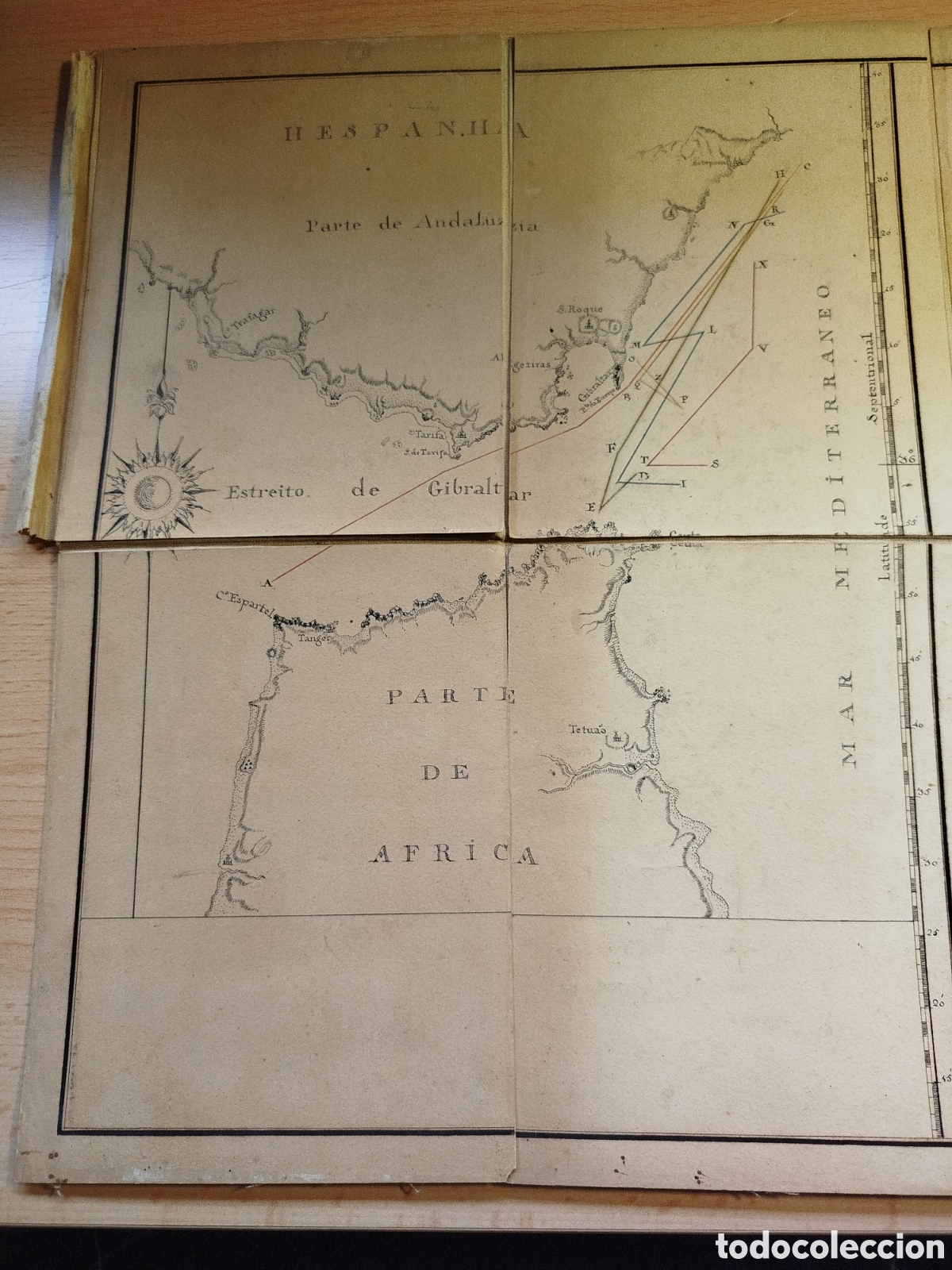 Arte: Mapa manuscrito del estrecho de Gibraltar. - Foto 2