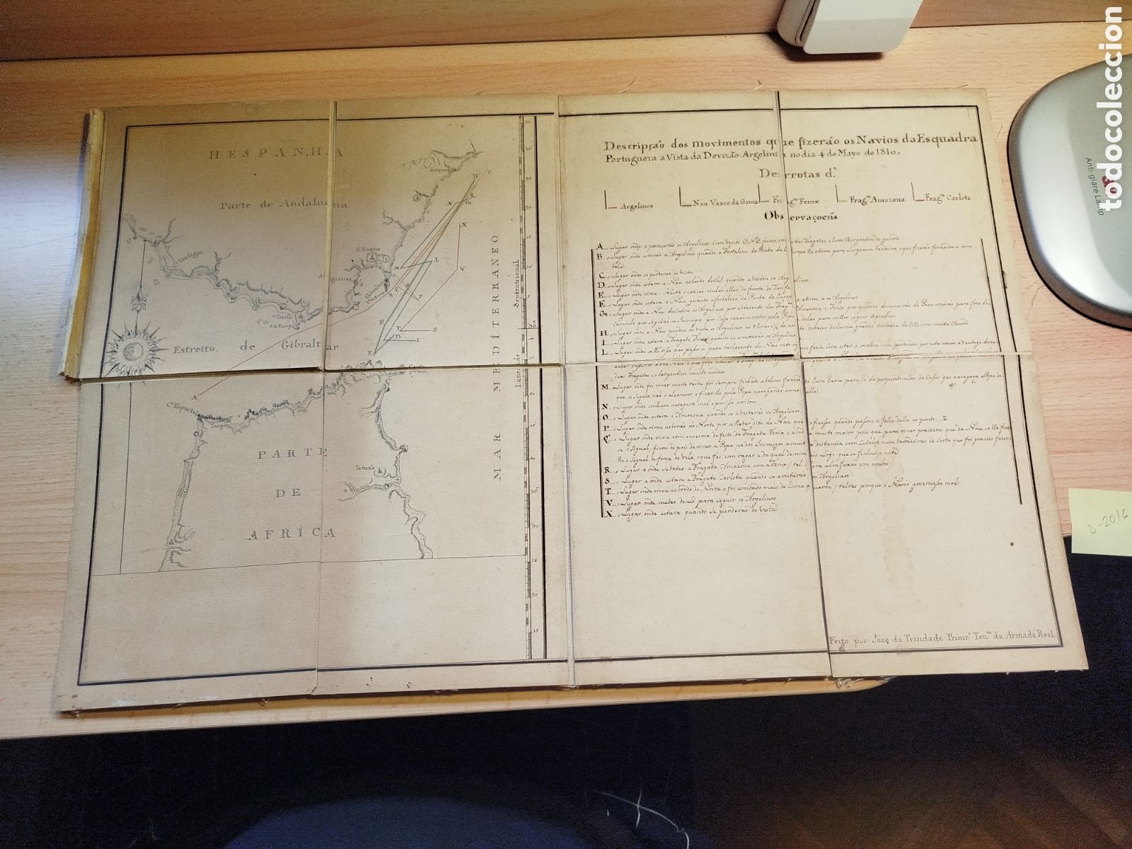 Art: Mapa manuscrito del estrecho de Gibraltar.