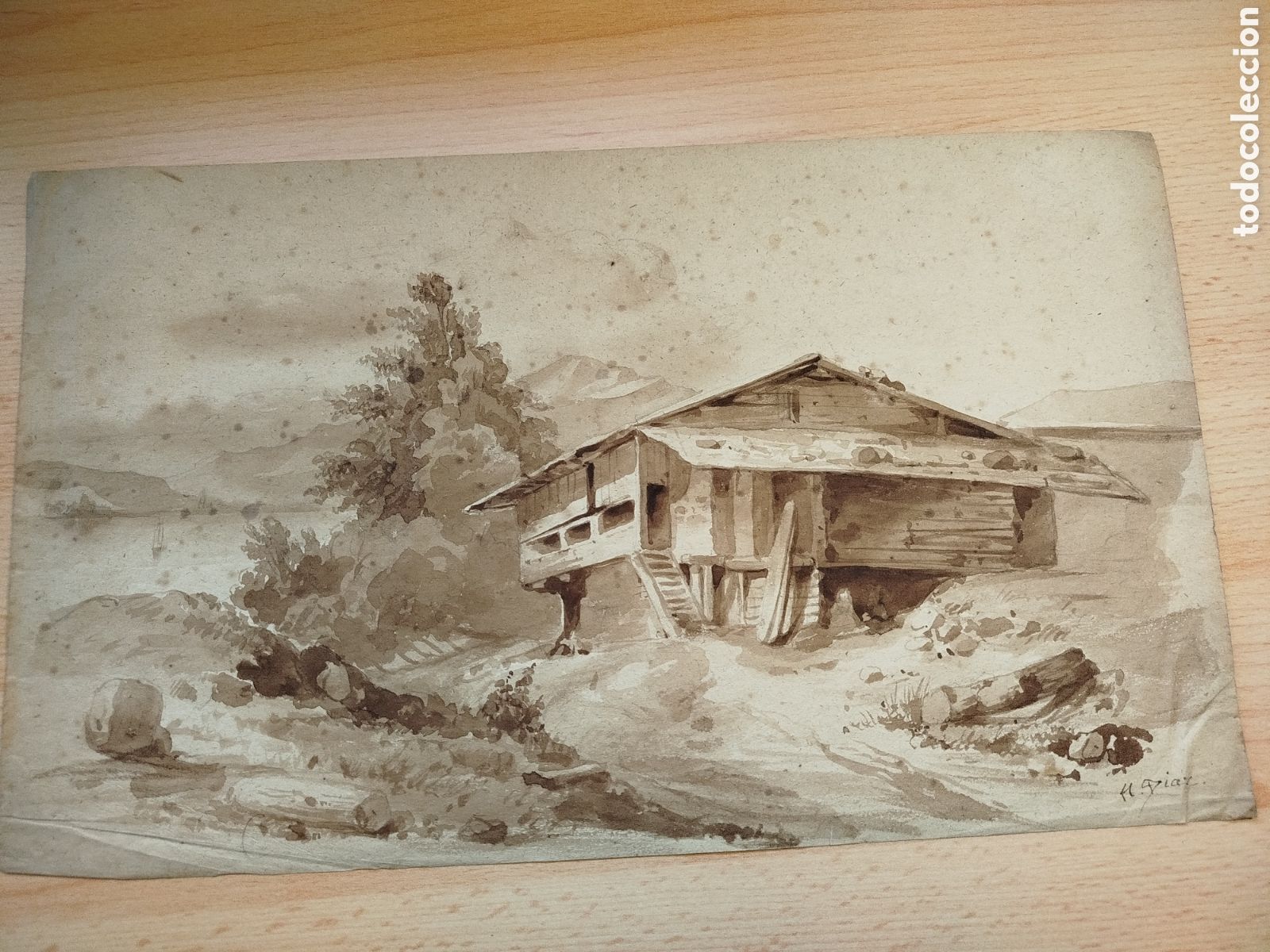 Art: Narciso D&iacute;az de la Pe&ntilde;a. Paisaje y casa.