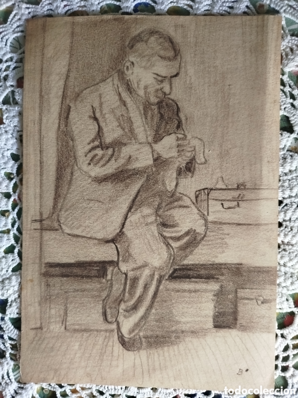 Arte: Jose Bardasano.Personaje sentado.