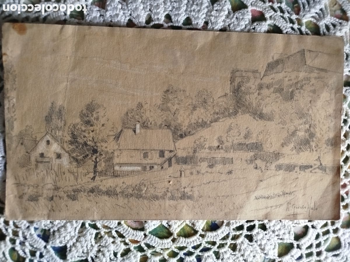 Art: Antonio Garc&iacute;a Malo. Paisaje y casas.