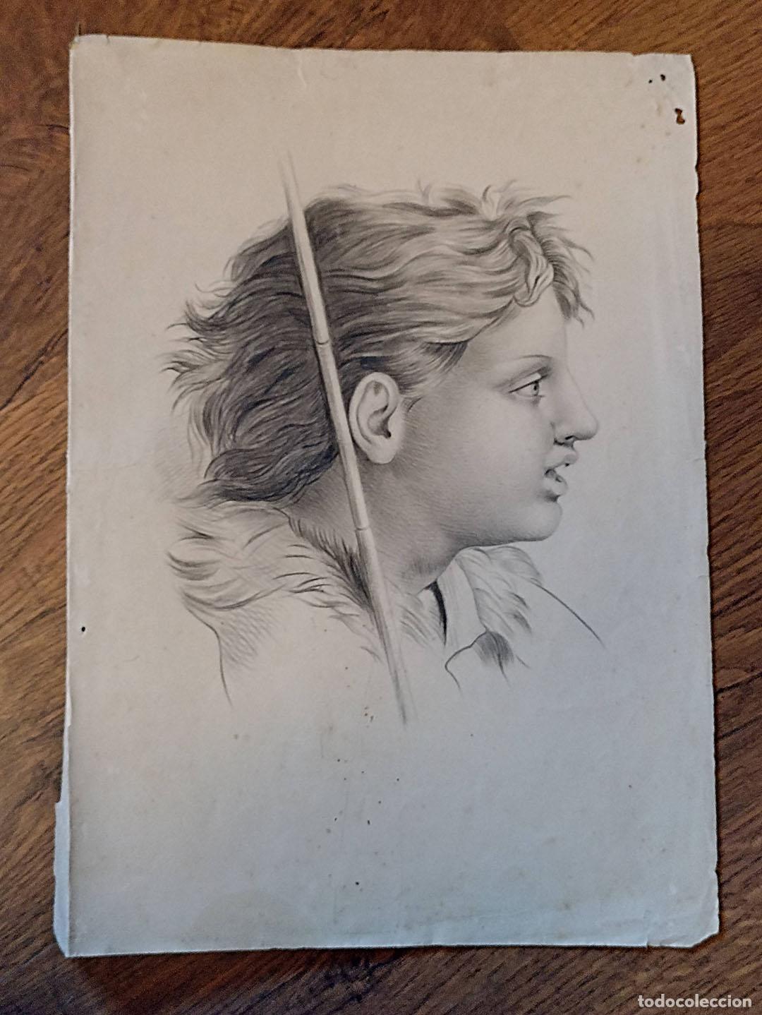 Arte: Precioso Dibujo a l&aacute;piz sobre Papel (36,5x25,5 cm) Circa 1880