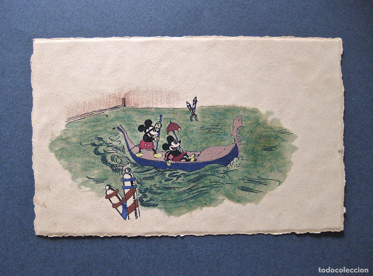 Arte: MICKEY & MINNIE EN VENECIA * DIBUJO&ndash;GOUACHE A&Ntilde;OS 30 * Mickey & Monnie in Venice.