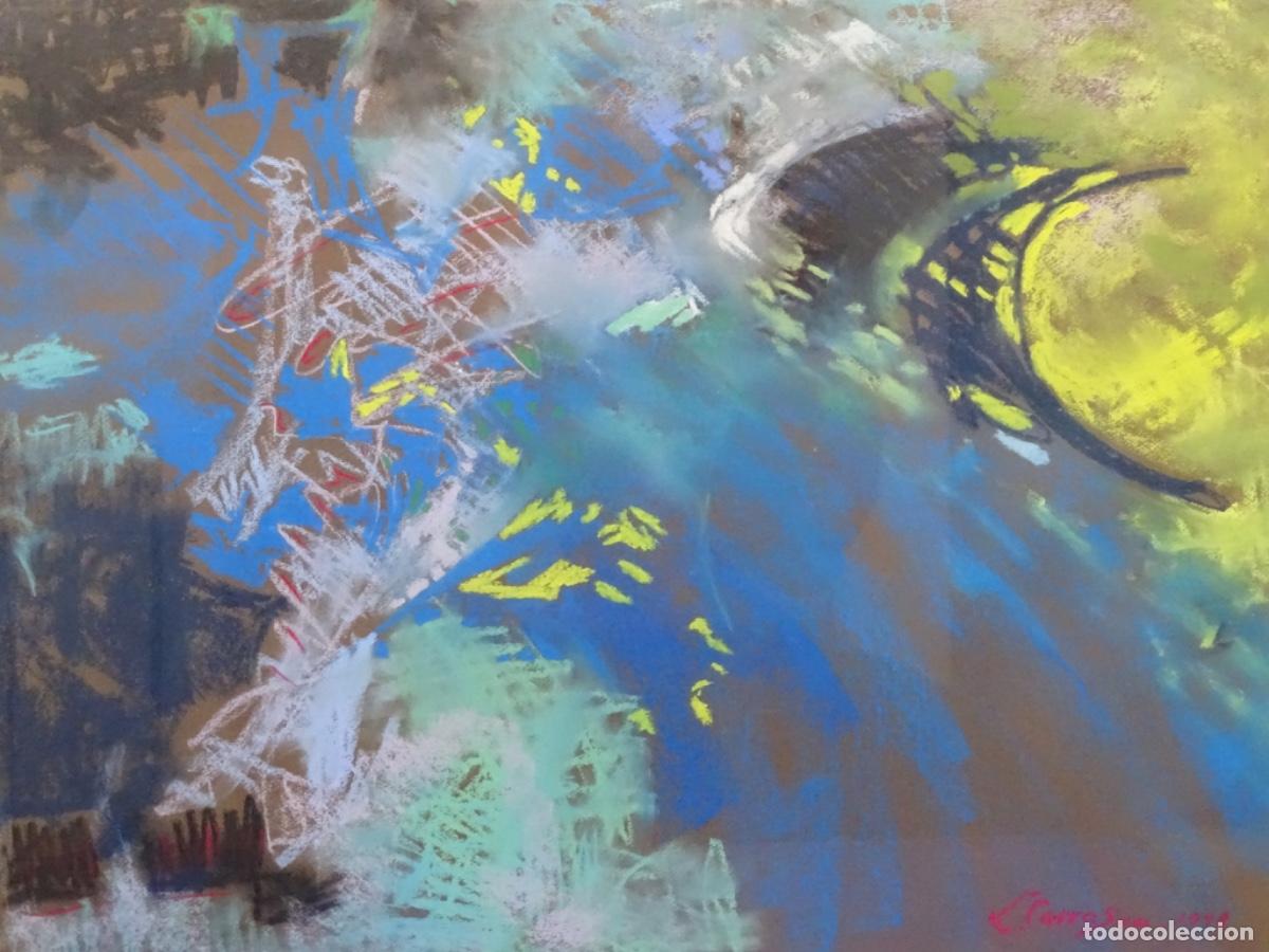 Art: DIBUJO PASTEL FIRMADO C CARRASCO 1998 ABSTRACTO BIEN CONSTRACTADO.