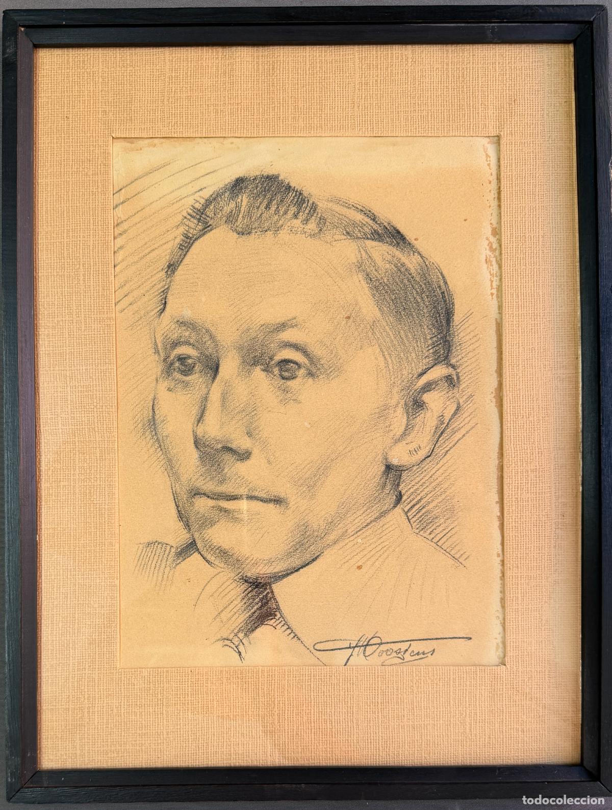 Arte: dibujo de Jan Van Oostens , retrato de Jozef Simons , 1943 ,