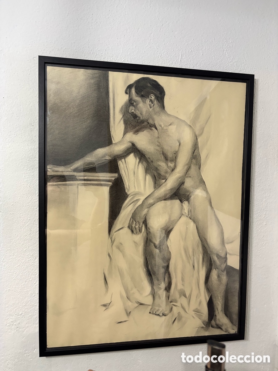 Arte: Dibujo academico carboncillo original