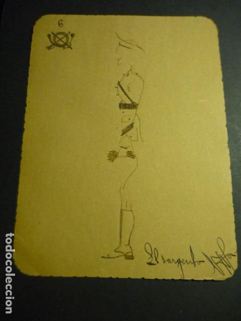 Arte: SARGENTO DE INFANTERIA ANTIGUO DIBUJO 15 X 20 CM