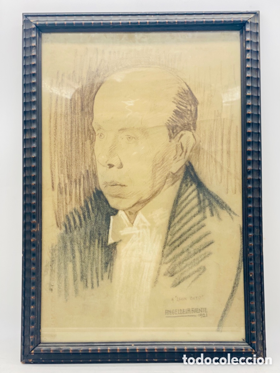 Arte: Dibujo T&eacute;cnica Mixta. Retrato de Noble Modernista. Miguel &Aacute;ngel de la Fuente
