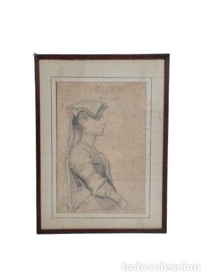Arte: Joaquim Vayreda i Vila (1843&ndash;1894) - Dibujo al Carboncillo - Aguadora