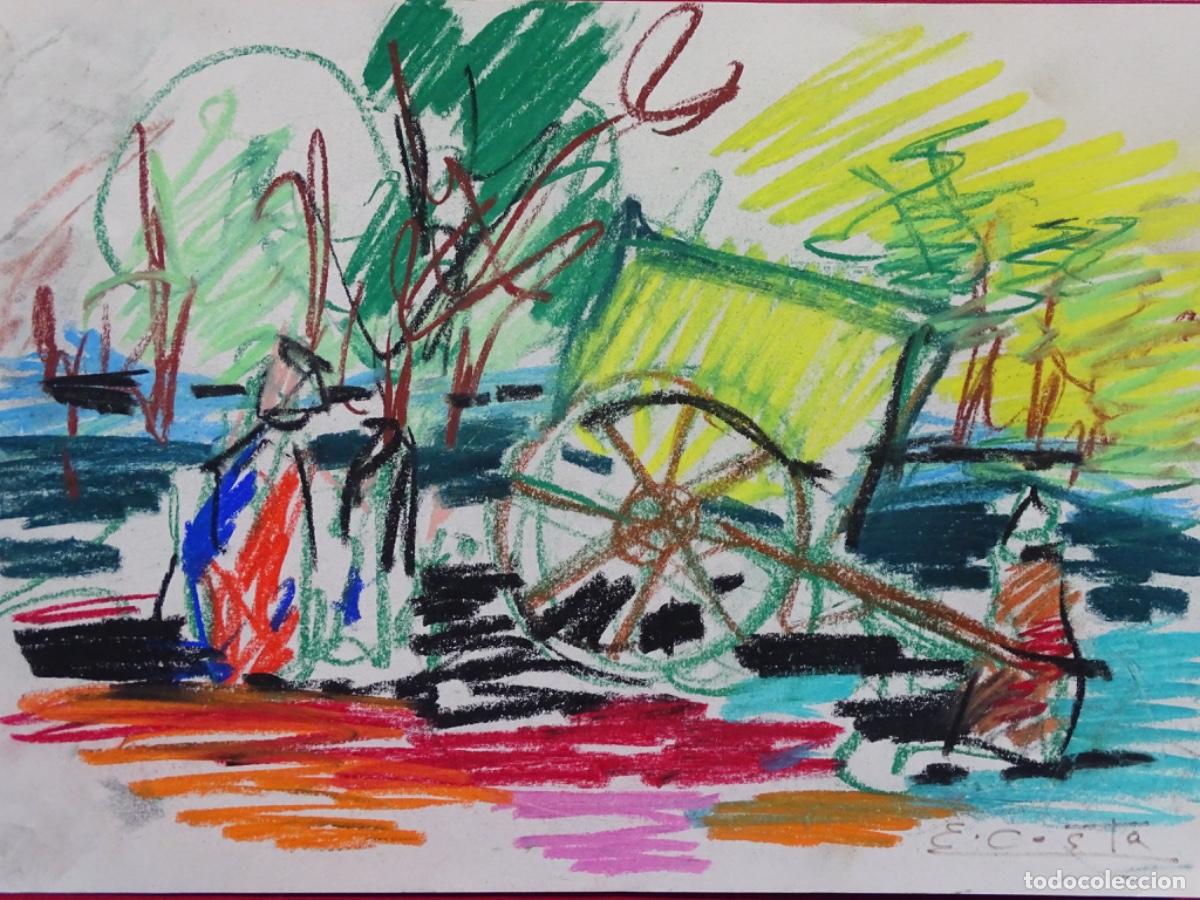 Arte: CERAS SOBRE PAPEL DE EDUARD COSTA I BUR&Eacute;S (CATELTER&Ccedil;OL 1919-2014). CARRETA.