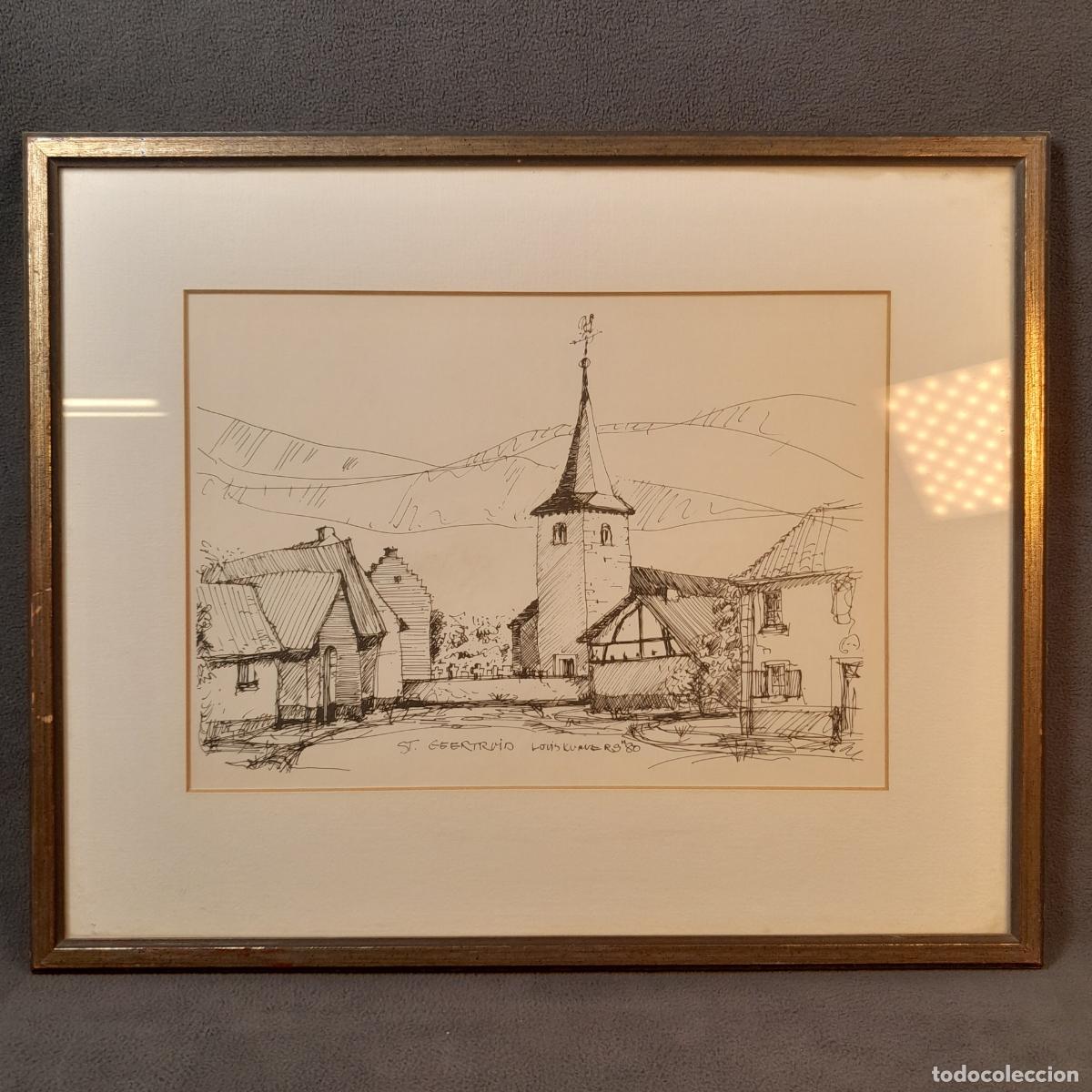 Arte: C-1993. FIRMADO LOUIS KURVERS. DIBUJO A TINTA. ST. GEERTRUID. FECHADO 1980.