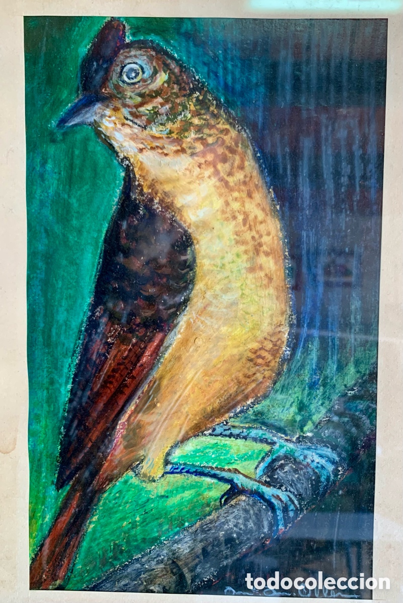 Arte: Oller, dibujo al pastel, 15x24 obra y 26x36 con marco