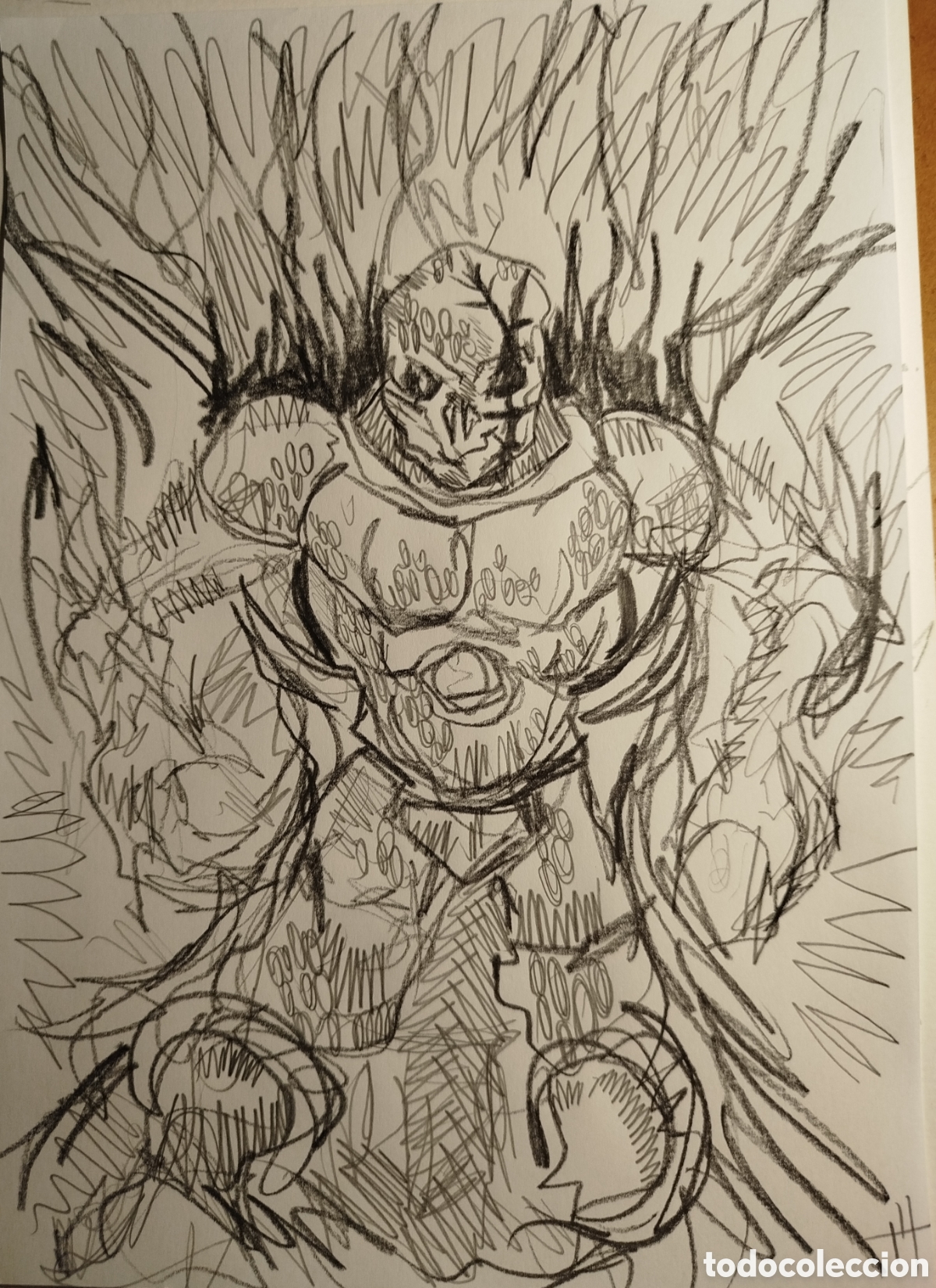 Arte: Dibujo original calavera surrealista