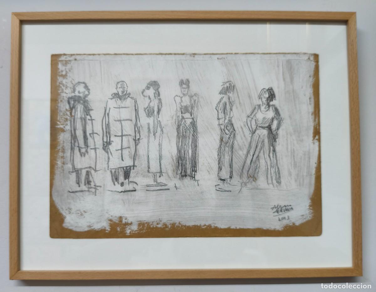 Arte: Dibujo original de &Aacute;lvaro de la Vega enmarcado