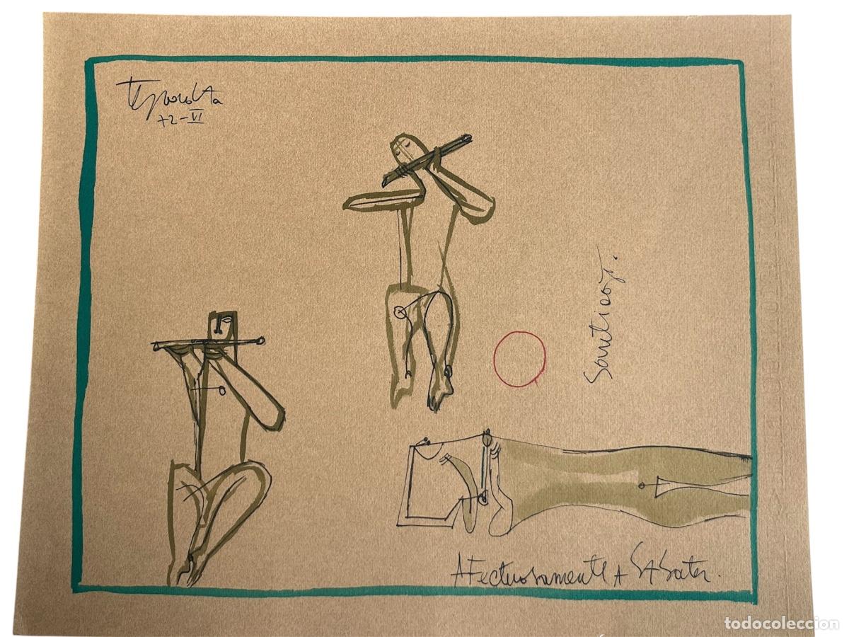 Arte: DIBUJO T&Eacute;CNICA MIXTA DEDICADO A ENRIC SABATER SECRETARIO DE DALI. DESCONOZCO AUTOR. 1972