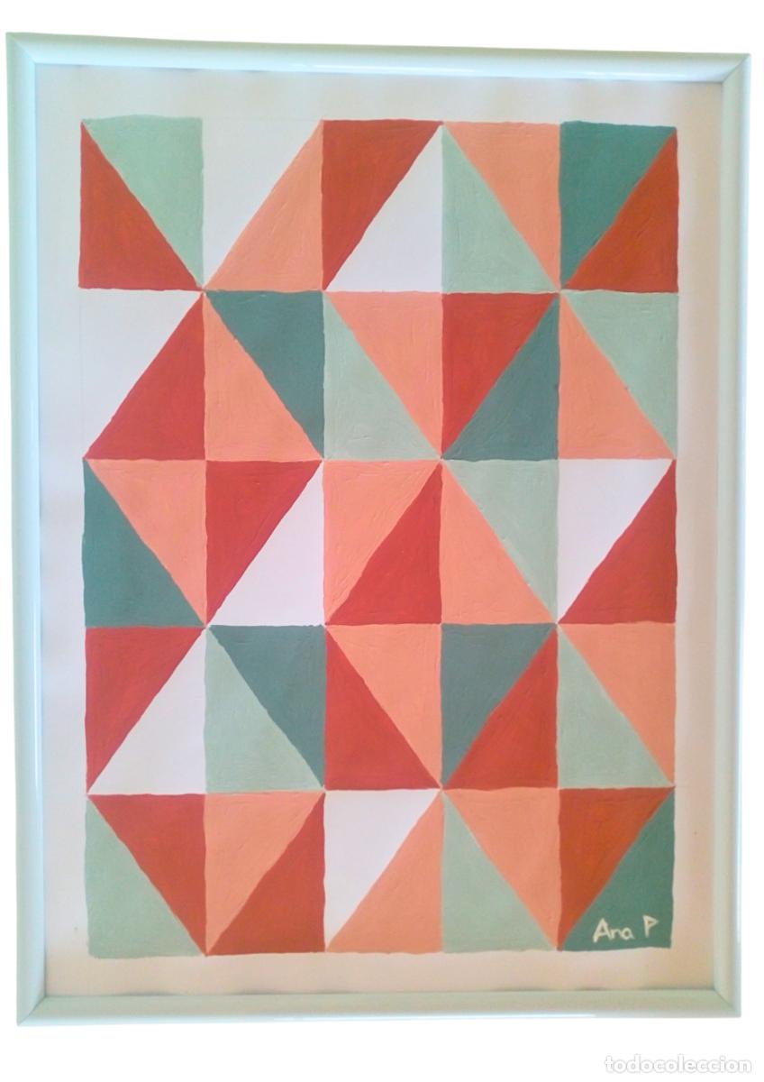 Arte: Cuadro geom&eacute;trico, pintura acr&iacute;lica, no se vende enmarcada