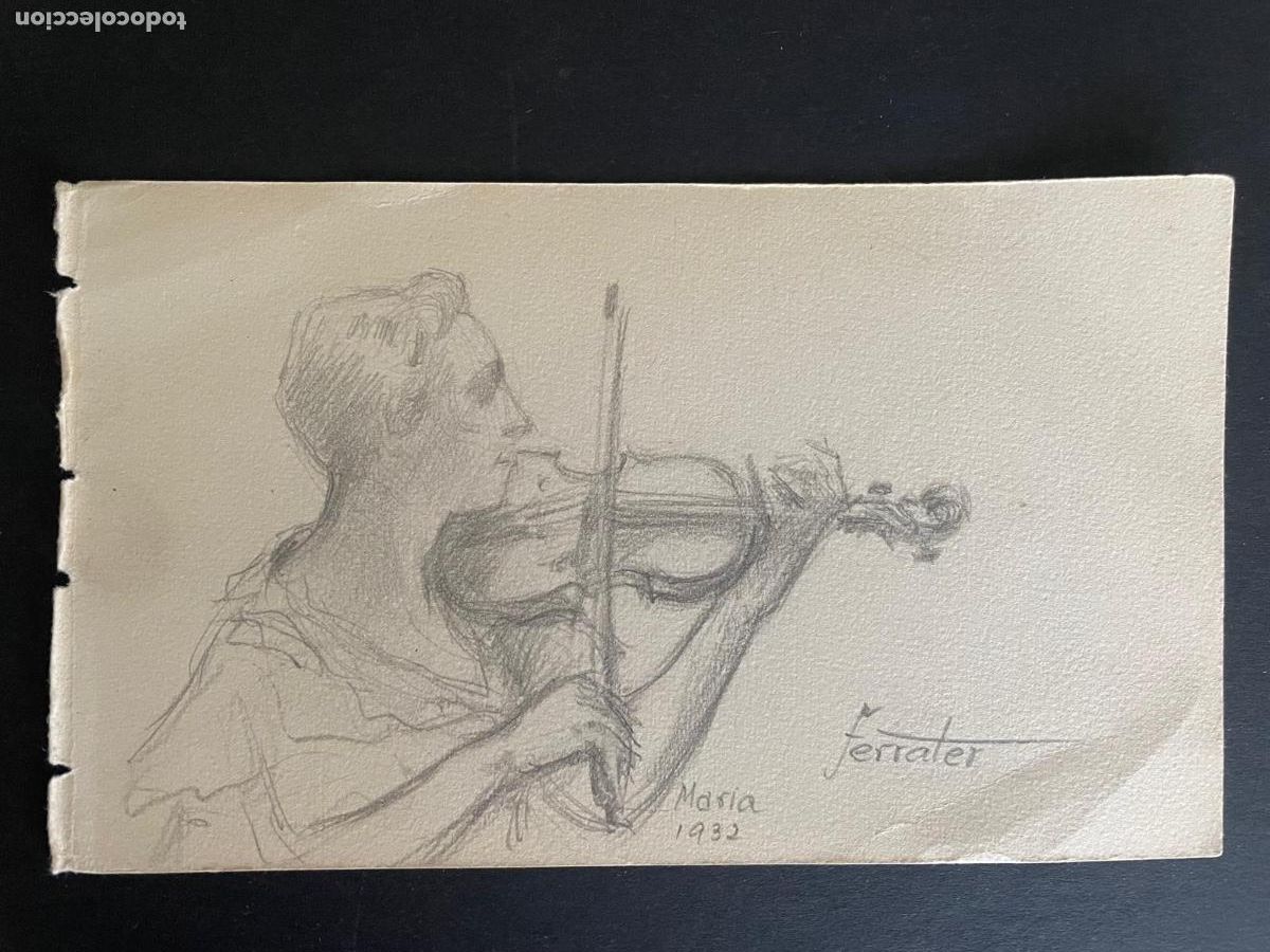 Arte: DIBUJO A LAPIZ FIRMADO FERRATER