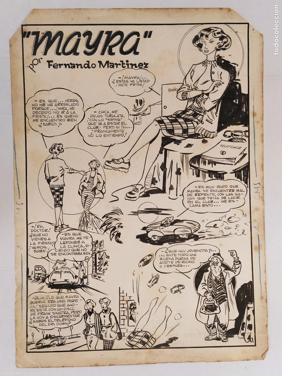 Arte: DIBUJO ORIGINAL A MANO - MAYRA por FERNANDO MARTINEZ - 1 HOJA - COMIC -(V-28.182)