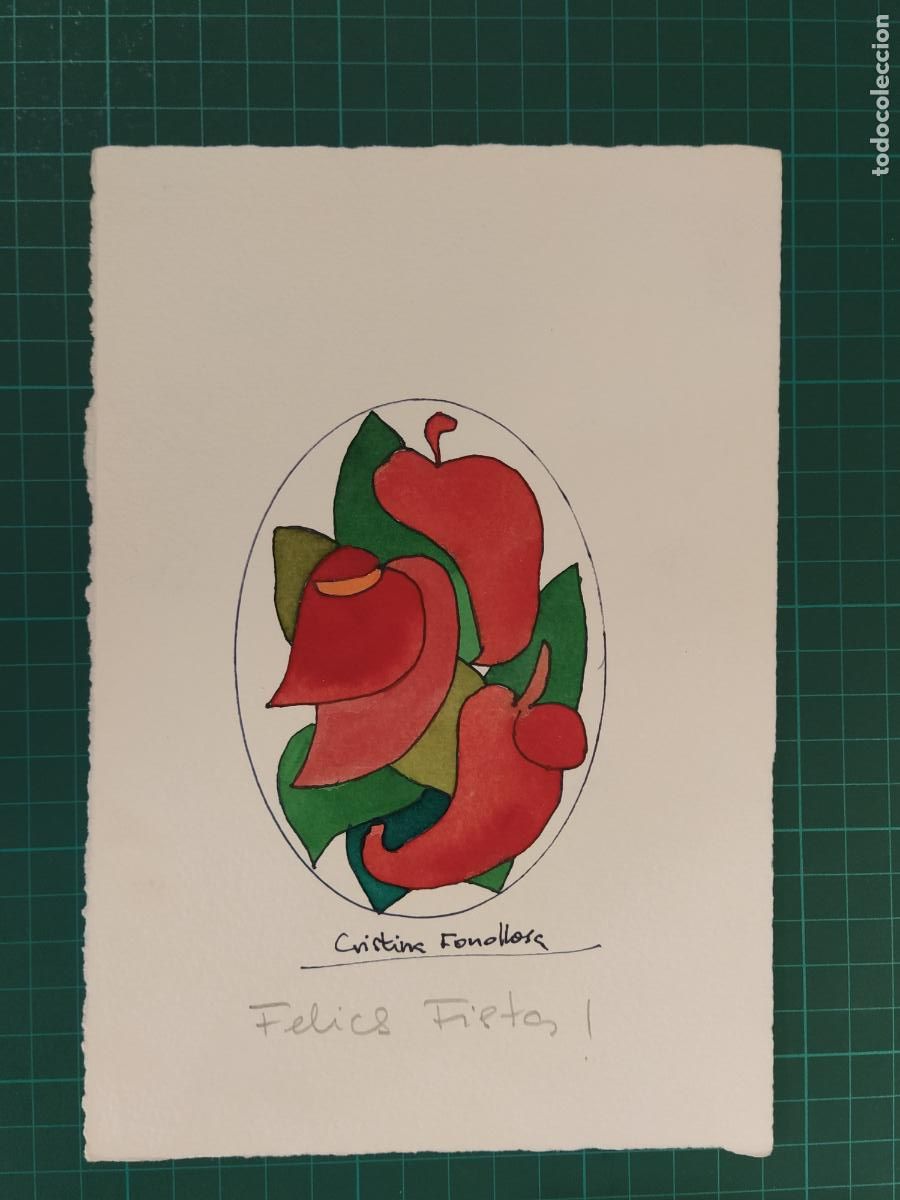 Arte: CRISTINA FONOLLOSA - DIBUJO ORIGINAL A MANO FIRMADO -VER FOTOS-(K-15.403)