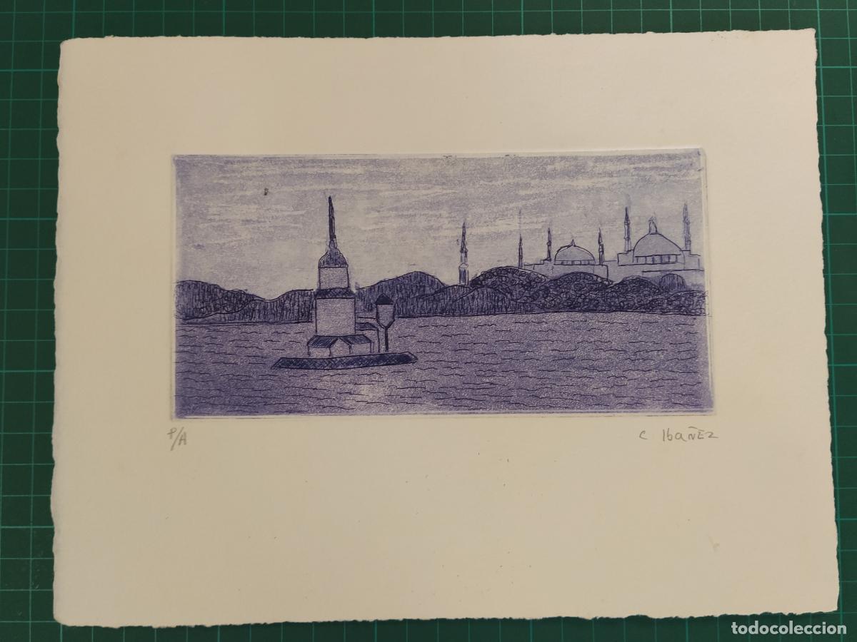 Arte: CONCHA IBA&Ntilde;EZ - FIRMADO A LAPIZ - GRABADO ANTIGUO - VER FOTOS -(K-15.408)